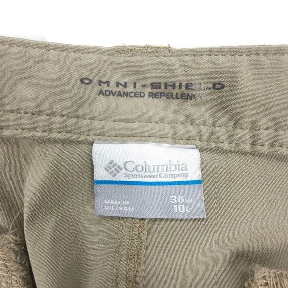 COLUMBIA Jasper Butte 10" Nylon UPF Cargo Shorts Gray Men 36 Gorpcore Khaki - Picture 2 of 9